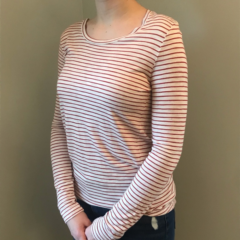 Madewell Striped Long Sleeve Top XXS